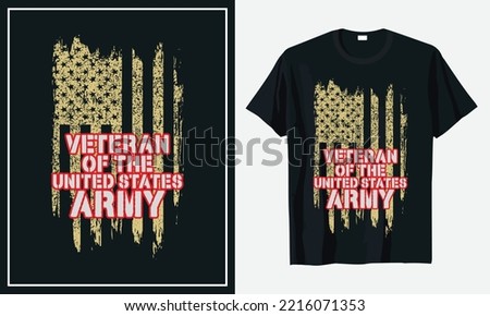 Veteran quote t-shirt design Vector