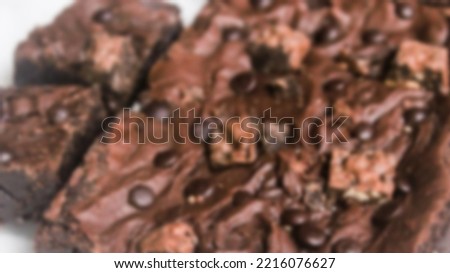 A Blurred Picture of a Close-Up Look of a Fudgy Brownies Topping