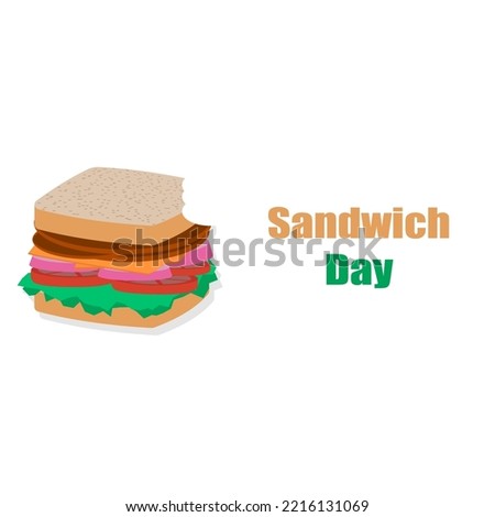 sandwich day ,box sandwich,  flat design vector