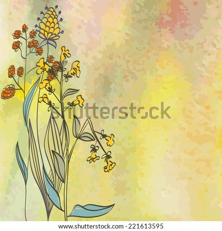 Autumn. Vector floral background. Flower element for design.