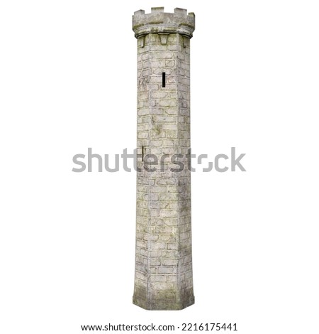 3d rendering castle fortress props isolated