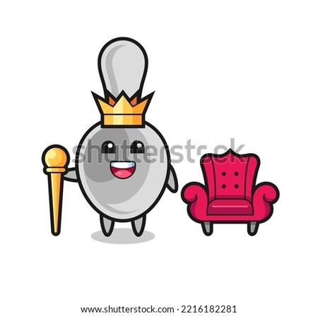 Mascot cartoon of spoon as a king , cute design