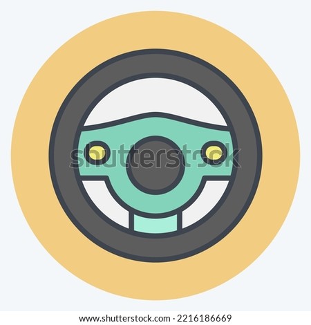 Icon teering Wheel. suitable for Automotive symbol. color mate style. simple design editable. design template vector. simple illustration