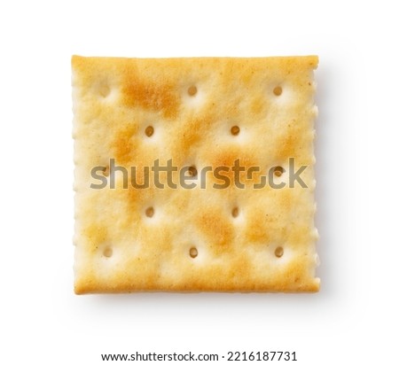Cracker placed on white background. Viewed from above. Royalty-Free Stock Photo #2216187731