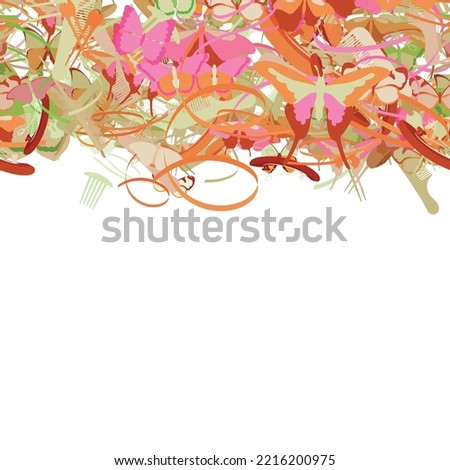 Background pattern abstract seamless design texture. Horizontal stripe. Border frame, transparent background. Theme is about repeat, thread, tropical, clip, fly, graphic, claw, hairstyle
