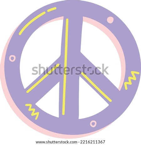 Funky peace symbol retro items illustration 