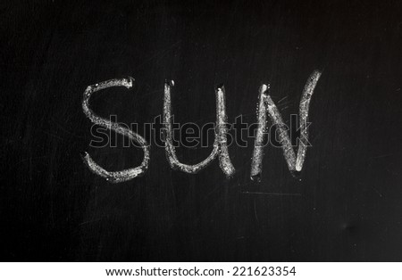 Blackboard with sun