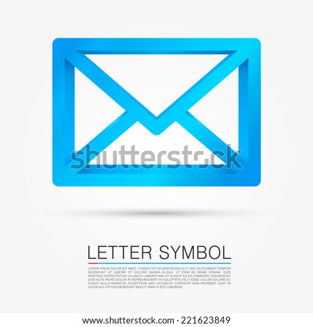 Letter symbol art, Letter 3d icon, Massage sign symbol, Vector illustration