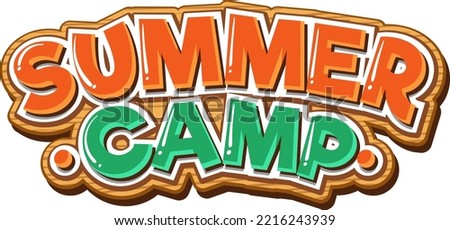 Font design for word summer camp illustration