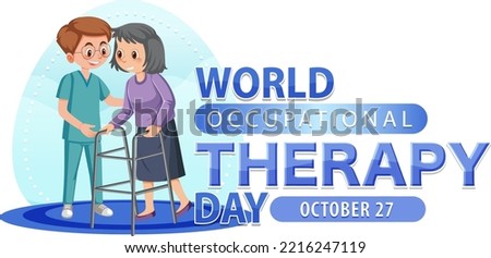 World occupational therapy day text banner design illustration