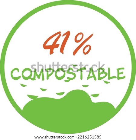 41% percentage compostable circular vector art illustration with simple and vivid expression in earth and natural colors
