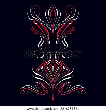 Floral art illustration. Pinstriping art motorcycle and car pinstripe vintage hand drawn. Modern tribal illustration. For vinyl sticker, painting template, tattoo, apparel, merchandise. Vector Eps 10.