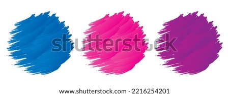 Brush round button with pastel color, brush grunge circle, set paint splash background graphic design element vector