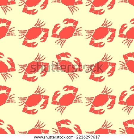 Crab seamless pattern. Vector illustration