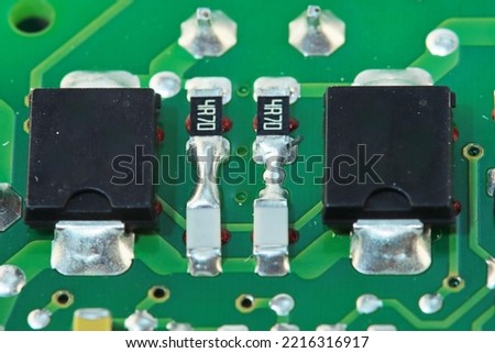Electronic components located on the circuit board. Macro image.Soft focus.