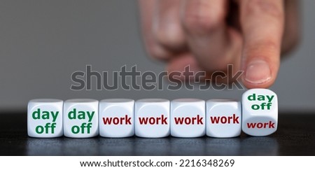 Symbol for a 4 day work week.  Royalty-Free Stock Photo #2216348269