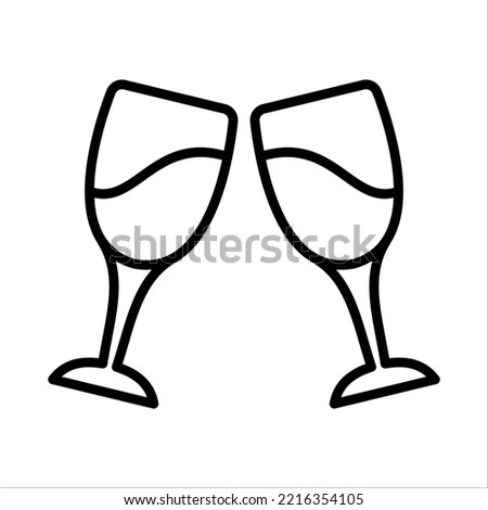 Wine,Cocktail Icon Logo Design Vector Template Illustration Sign And Symbol