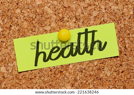 health word on stickynote