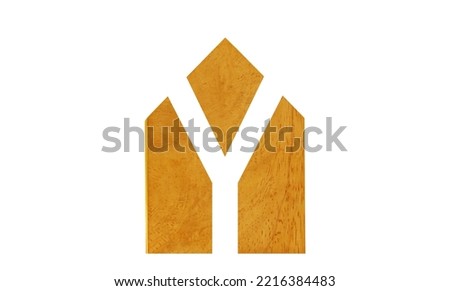 wood house logo for sale or rent isolate on white background,image for real estate concept.
