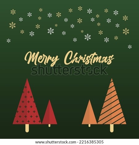 Merry Christmas background vector gradient flat design illustration
