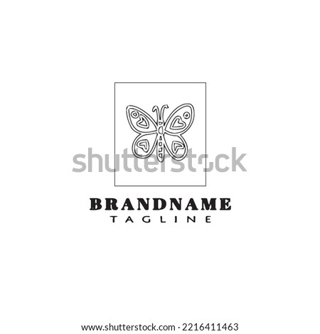 simple butterfly logo cartoon icon design template black modern isolated vector illustration