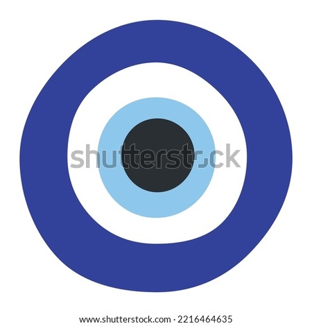 Nazar Amulet vector symbol flat design. Isolated Evil Eye Talisman  believed to protect against the evil eye label sign. Royalty-Free Stock Photo #2216464635