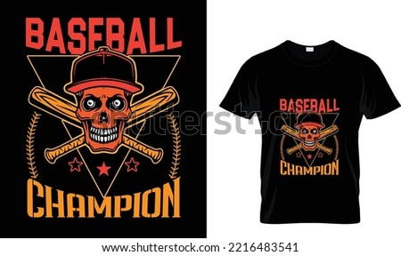 Baseball champion T-shirt design template