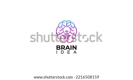 set of brain idea smart digital idea logo design template vector icon
