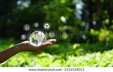 Zero waste,net zero concept. Carbon neutral. Climate neutral long term strategy. Sustainable business development. Reuse Reduce Recycle symbol.Conscious consumption. Waste management. Earth day banner Royalty-Free Stock Photo #2216528013