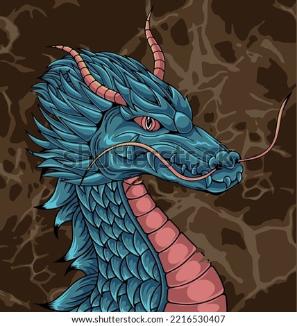 Dragon detailed half body vector design, this is an ideal vector illustration for mascots and tattoos or T-shirt graphics
