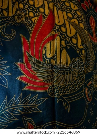 Medan, 21 oct 2022: one of the bird batik motifs, North Sumatra, Indonesia