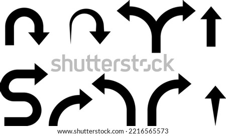 Collection of directional arrows - Vector Illustration Royalty-Free Stock Photo #2216565573
