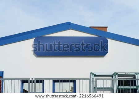 Empty signboard on workshop or small shop, advertisement, space for text