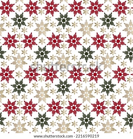 Christmas composition for Christmas card, holiday invitation, template, Border or frame with gold and red accents, christmas pattern seamless.