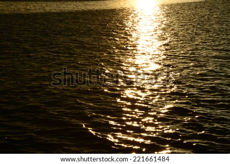 Sunlight reflection on the water