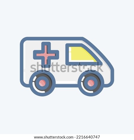 Icon Ambulance. suitable for Automotive symbol. doodle style. simple design editable. design template vector. simple illustration