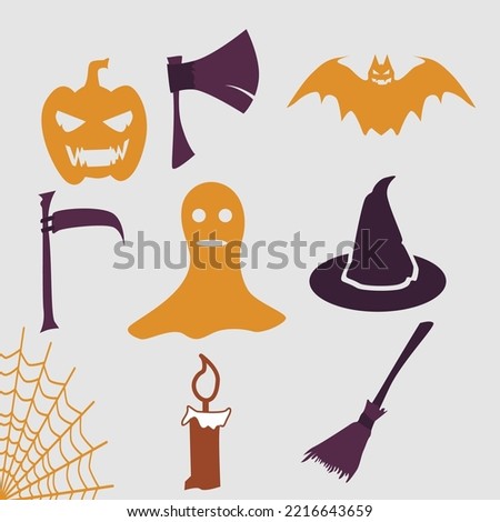 Halloween vector icon illustration, hand drawn.By using a color palette identical to Halloween. Perfect for all kinds of designs for Halloween needs, Halloween banners, parties, post card, design
