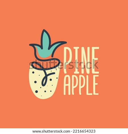 Pineapple Logo Design Concept for Business and Branding. Fresh Fruit Logo Template Vector. Pineapple Logo Template