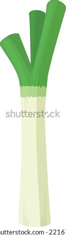 Illustration of a simple and cute green onion