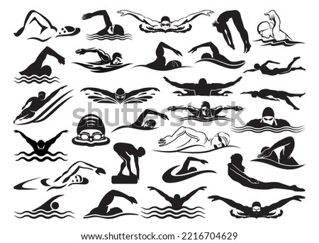 Swimmer Vector Bundle For Print, Swimmer clipart, Swimmer Illustration Royalty-Free Stock Photo #2216704629