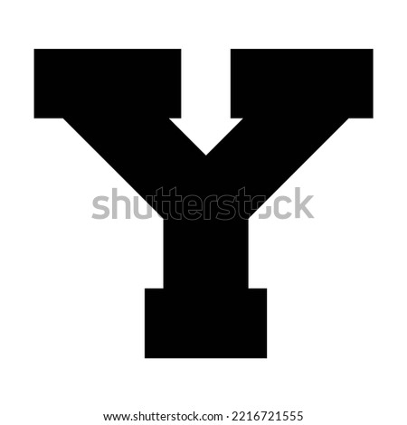 Y letter college jersey sports font on white background. Isolated, no background illustration.