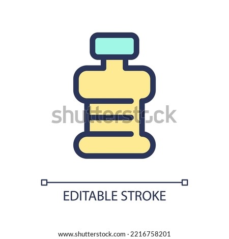 Fitness bottle pixel perfect RGB color ui icon. Healthy and active lifestyle. Simple filled line element. GUI, UX design for mobile app. Vector isolated pictogram. Editable stroke. Arial font used