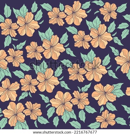 Swamless floral vintage vector pattern