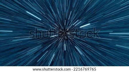 Abstract flight in space hyper jump  illustration  Royalty-Free Stock Photo #2216769765