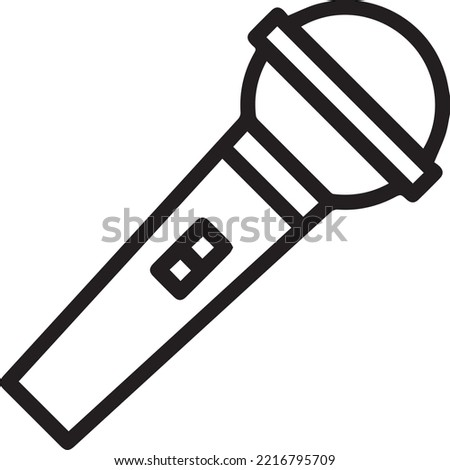 Vector icon of microphone, voice recorder, call to prayer, interview, karaoke, audio jack sign. Isolated on white background