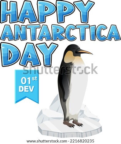 Happy Antarctica day poster design illustration