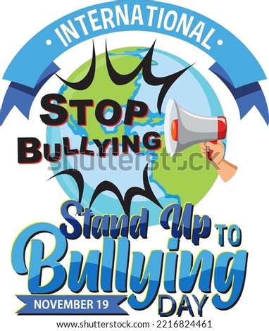 International stand up to bullying day banner design illustration