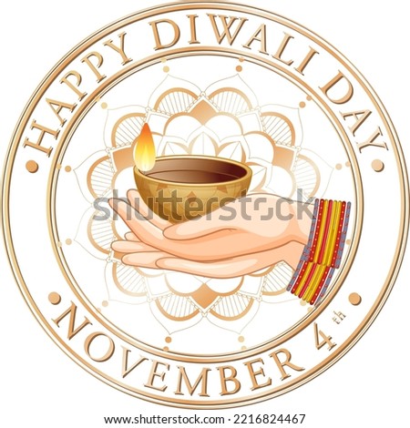 Happy Diwali Day Logo Design illustration