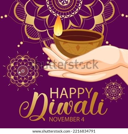Happy Diwali Festival of Lights illustration