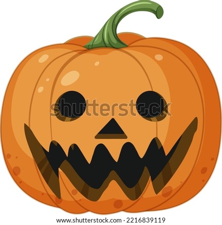 Halloween pumpkin cartoon style illustration